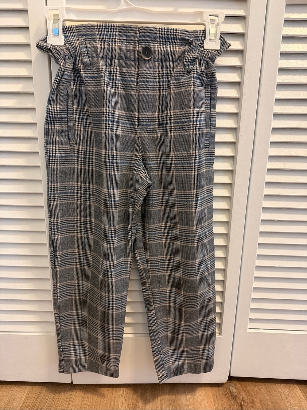 Zara Gray Plaid Pull-On Kids Pants